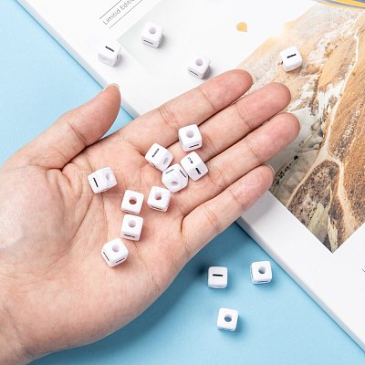 Letter Acrylic European Large Hole Beads OPDL-R050-10mm-I-1