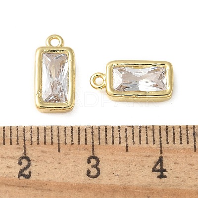 Brass Micro Pave Cubic Zirconia Pendants KK-P290-29G-1