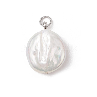 Natural Keshi Pearl Pendants PALLOY-JF04189-01-1