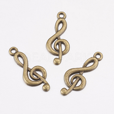 Tibetan Style Treble Clef Pendants LS-TIBEP-R315-AB-FF-1