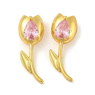 Golden Rack Plating Brass Micro Pave Cubic Zirconia Pendants KK-R153-13A-G-1