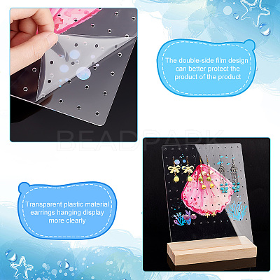 Transparent Acrylic Earring Displays NDIS-WH0015-01C-1