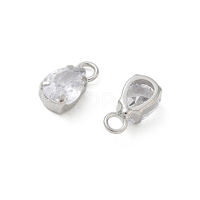Brass Pave Clear Cubic Zirconia Charms CU-CBAD360-01P-01-1