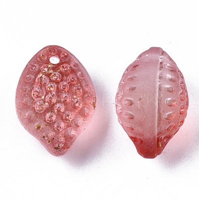 Transparent Spray Painted Glass Charms GLAA-R215-02-B02-1