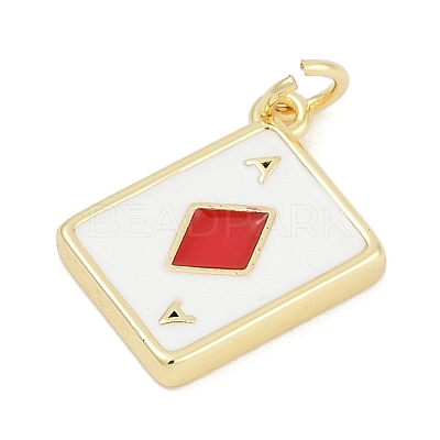Brass Enamel Charms KK-G522-44G-1