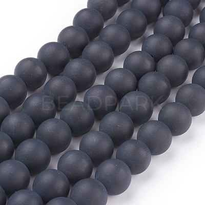 Natural Black Agate Beads Strands G-D543-14mm-1