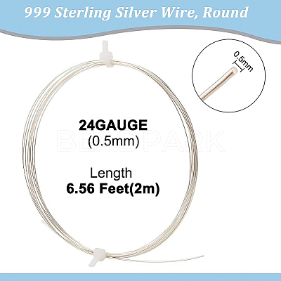 1Pc 999 Fine Silver Wire STER-BC0001-66A-1