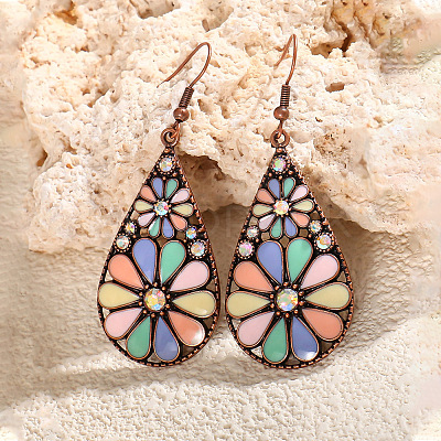 Bohemian Alloy Enamel Dangle Earrings FS-WG2DAA9-17-1
