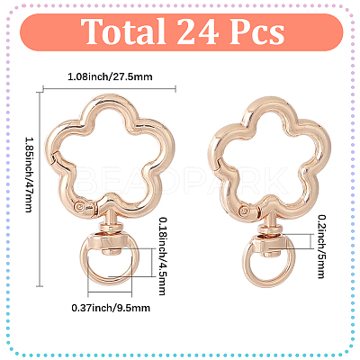 24Pcs Alloy Swivel Clasps FIND-SC0017-49A-1