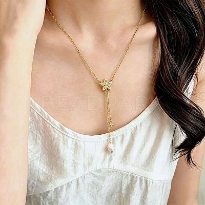 Brass Pave Clear AB Cubic Zirconia Bowknot Star Pendant Necklaces for Women KK-CBA6599-01G-1