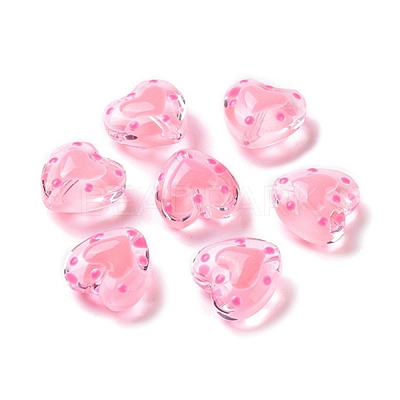 Glass Heart Beads GLAA-D005-01-1