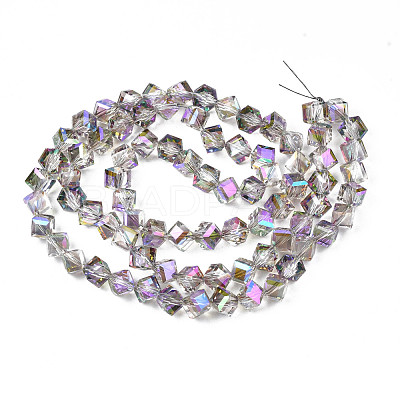 Electroplate Transparent Glass Beads Strands EGLA-N002-29-C01-1