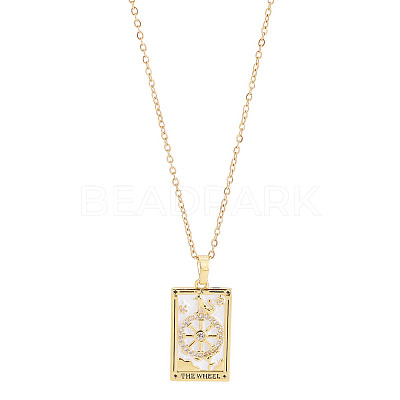 Brass with Cubic Zirconia Pendants Necklaces NJEW-LP0001-45M-G-1