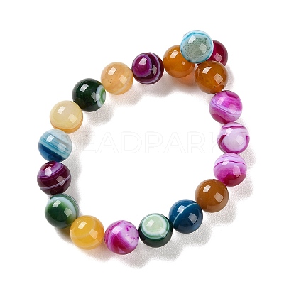 Natural Striped Agate/Banded Agate Beads Strands G-Z060-A01-C07-1
