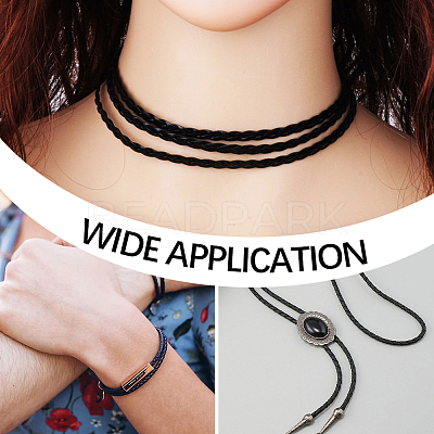 15M 3 Colors Braided Round Soft PU Imitation Leather Cords OCOR-CL0001-11A-1