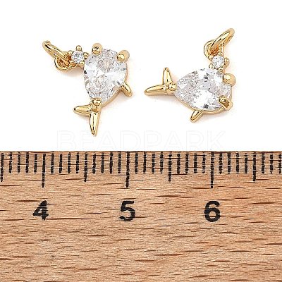 SHEGRACE Brass Micro Pave Clear Cubic Zirconia Charms XGRQ2O026-420G-1