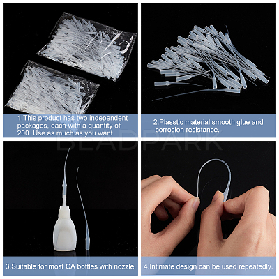 400Pcs 2 Style Plastic Glue Dispensing Dropper Rubber Hose TOOL-PH0001-71-1
