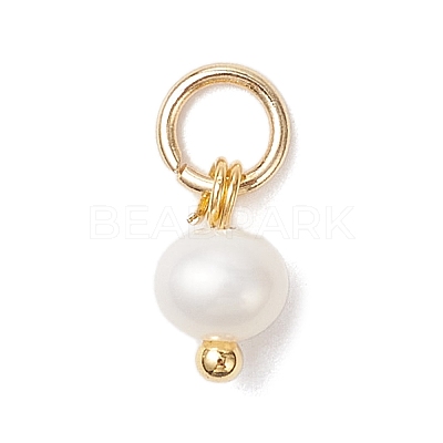 Natural Cultured Freshwater Pearl Potato Charms PALLOY-JF04505-01-1