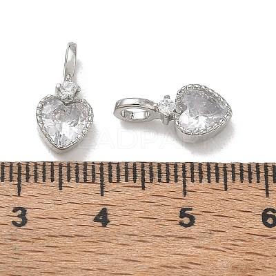 Brass Pave Clear Cubic Zirconia Charms CU-CBA6E4E-19P-B-1