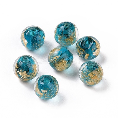 Handmade Gold Foil Glass Beads LAMP-C004-03C-1