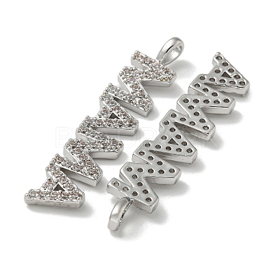 Mother's Day Brass Micro Pave Cubic Zirconia Pendants KK-K378-11P-1