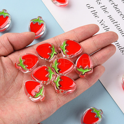 Transparent Enamel Acrylic Beads TACR-S155-003F-1