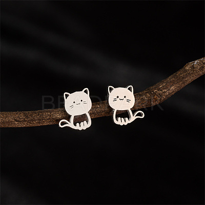 304 Stainless Steel Stud Earrings WG96B92-02-1