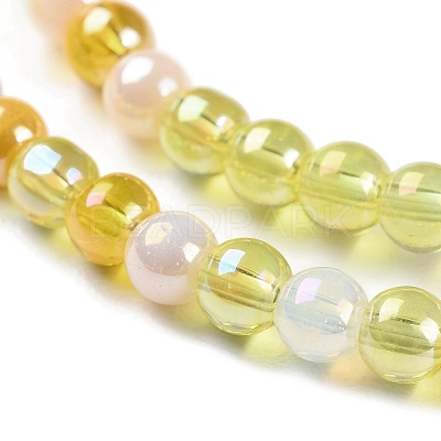 Transperant Electroplate Glass Beads Strands GLAA-P056-4mm-B01-1