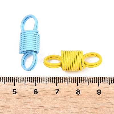 Spray Painted Iron Spring Double-hole Connector Charms FIND-C091-02-1