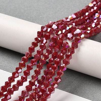 Opaque Solid Color Electroplate Glass Beads Strands LS-EGLA-A039-P4mm-B01-1