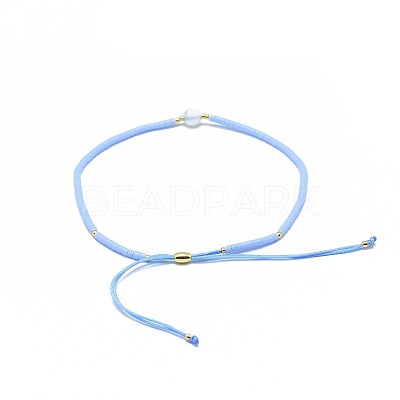 Adjustable Natural Agate Braided Bead Bracelets BJEW-F391-A11-1