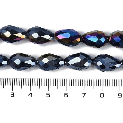 Opaque Solid Color Electroplate Glass Beads Strands EGLA-N013-P6mm-B01-1