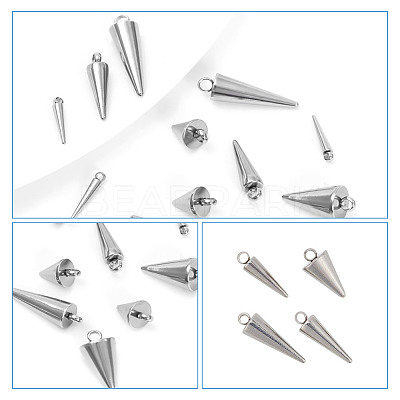 70Pcs 7 Style 304 & 201 Stainless Steel Pendants STAS-AR0002-06-1