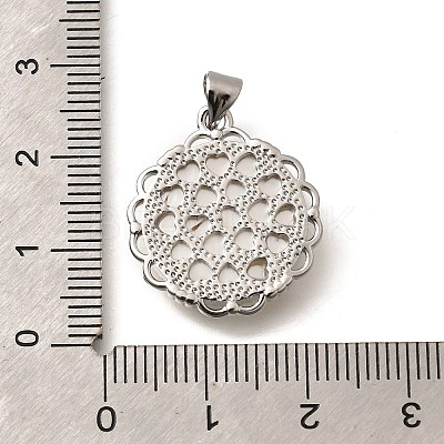 Brass with Natural Shell Carved Pendants KK-Z091-06P-02-1