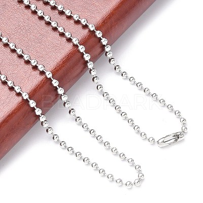 Tarnish Resistant Classic Plain 304 Stainless Steel Mens Womens Ball Chain Necklaces LS-STAS-M174-007-1