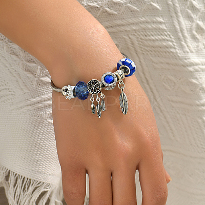 Non-Tarnish 201 Stainless Steel European Bracelet OQ8559-5-1