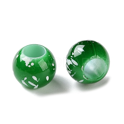 Spray Painted ABS Plastic European Beads KY-G033-01B-08-1
