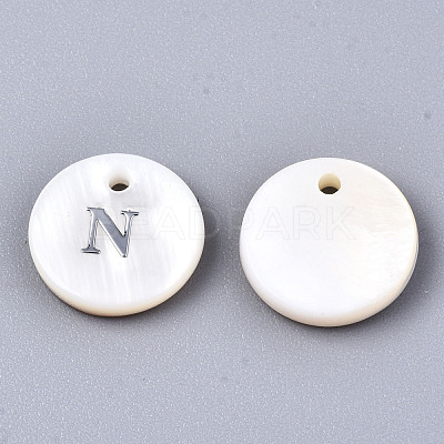 Natural Freshwater Shell Pendants X-SHEL-Q018-01A-N-P-1