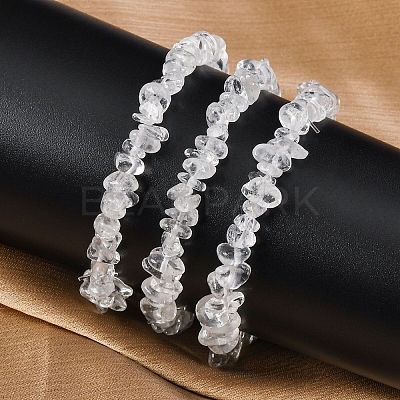 Unisex Chip Natural Quartz Crystal Beaded Stretch Bracelets BJEW-S143-16-1