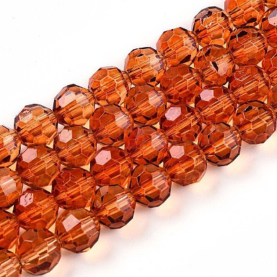 Baking Paint Transparent Glass Beads Strands DGLA-A035-T8mm-A04-1