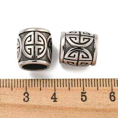 316 Surgical Stainless Steel European Beads STAS-Q326-01AS-06-1