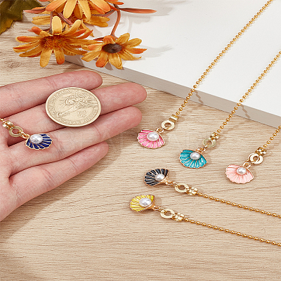 6Pcs Alloy Enamel Charms Ceiling Fan Pull Chain Extenders HJEW-LP00063-1