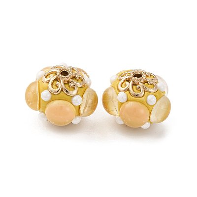 Handmade Resin Indonesia Round Beads IPDL-P005-25KCG-02-1