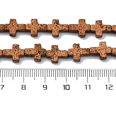 Electroplated Natural Lava Rock Beads Strands G-A256-A01-01H-1