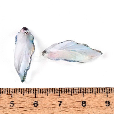 Baking Paint Transparent Glass Pendants DGLA-N014-02E-1