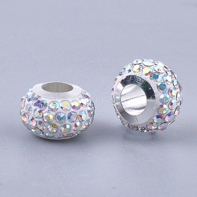 Polymer Clay Rhinestones European Beads FPDL-T001-02A-1