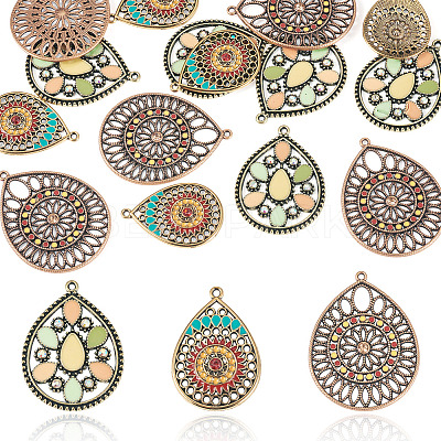 15Pcs 3 Styles Alloy Enamel Pendants ENAM-TA0003-69-1