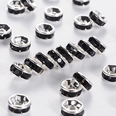 Brass Grade A Rhinestone Spacer Beads RSB034NF-04-1