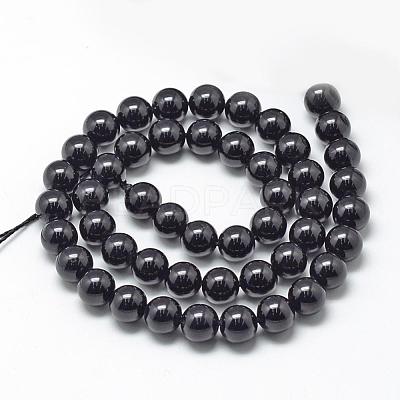 Natural Black Tourmaline Beads Strands G-R446-12mm-19-1