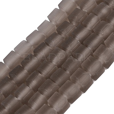 Transparent Frosted Glass Beads Strands GLAA-N072-01A-A18-1